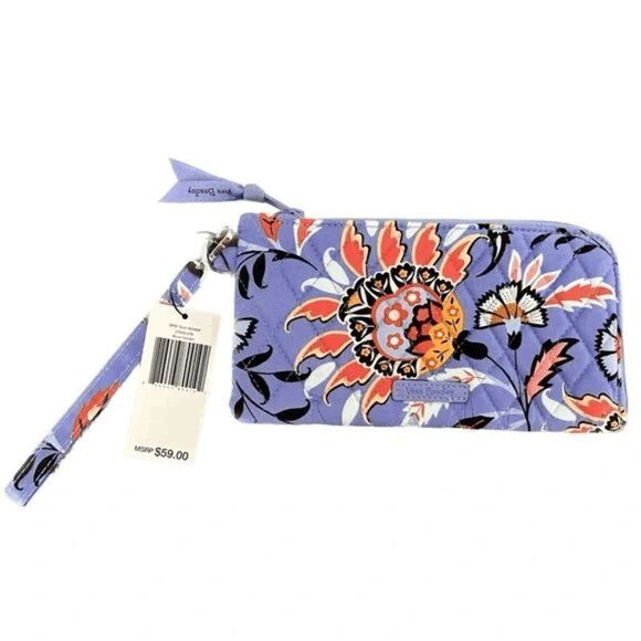 Vera Bradley RFID Tech Wristlet Phone Wallet Case in Mural Garden - Picture 1 of 5